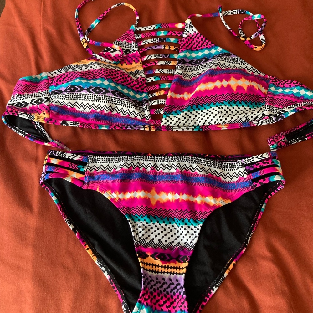 Colorful Patterned Bikini Set